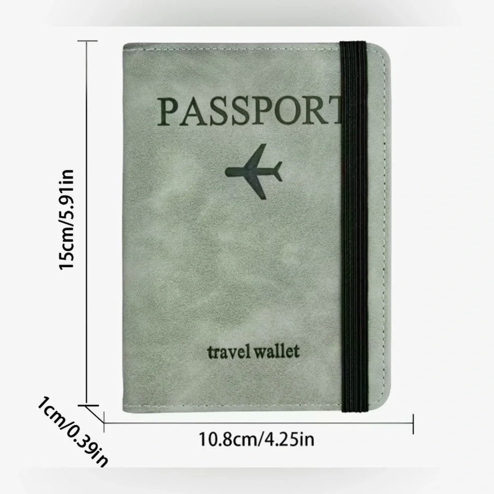 Passport Travel Wallet w/RFID Anti-Theft Passport Case Pink, Aqua, Gray or Blue